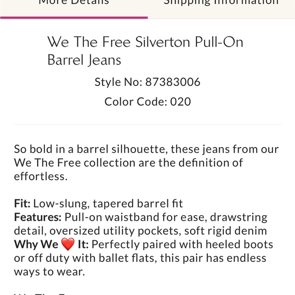 Free People We The Free Silverton Pull-on Barrel Jeans Brown / Chocolate M - Picture 13 of 13